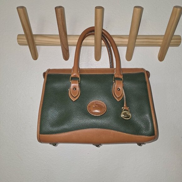 AWL Satchel Green Tan Leather Zip Top - Picture 2 of 16
